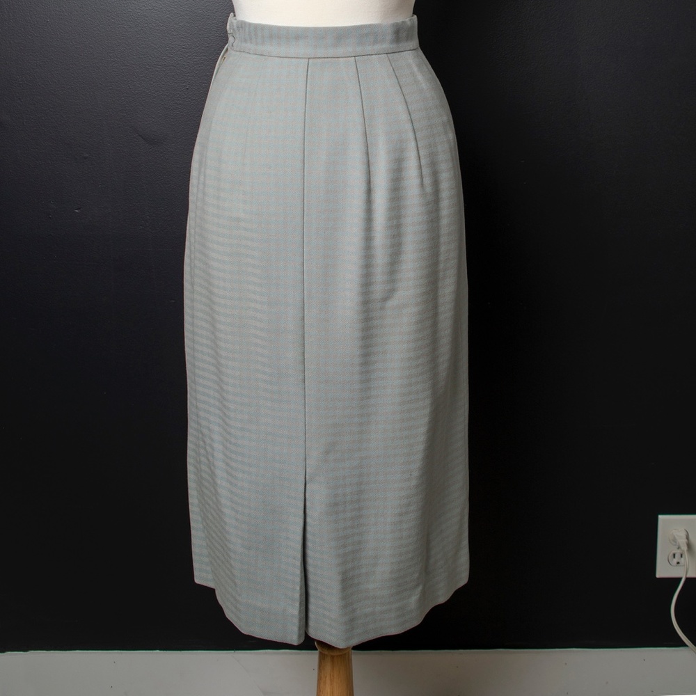 50s Dress Suit Horizontal Blue Mauve Stripe - Picture 11 of 12